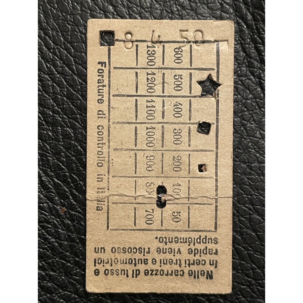 France Italy Train Ticket 1950 - Picture 2 of 2